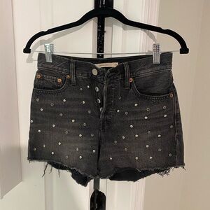 Levi’s Studded Black Denim Shorts